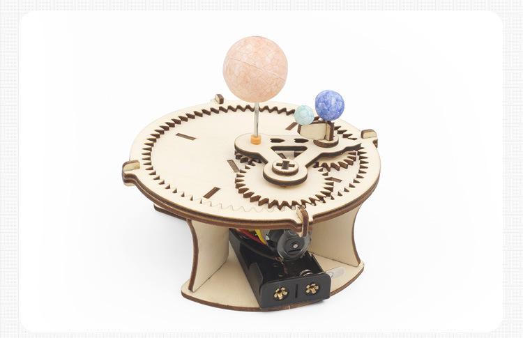 科学小实验电动地月日三球仪模型教具学生手工diy拼装玩具材料包